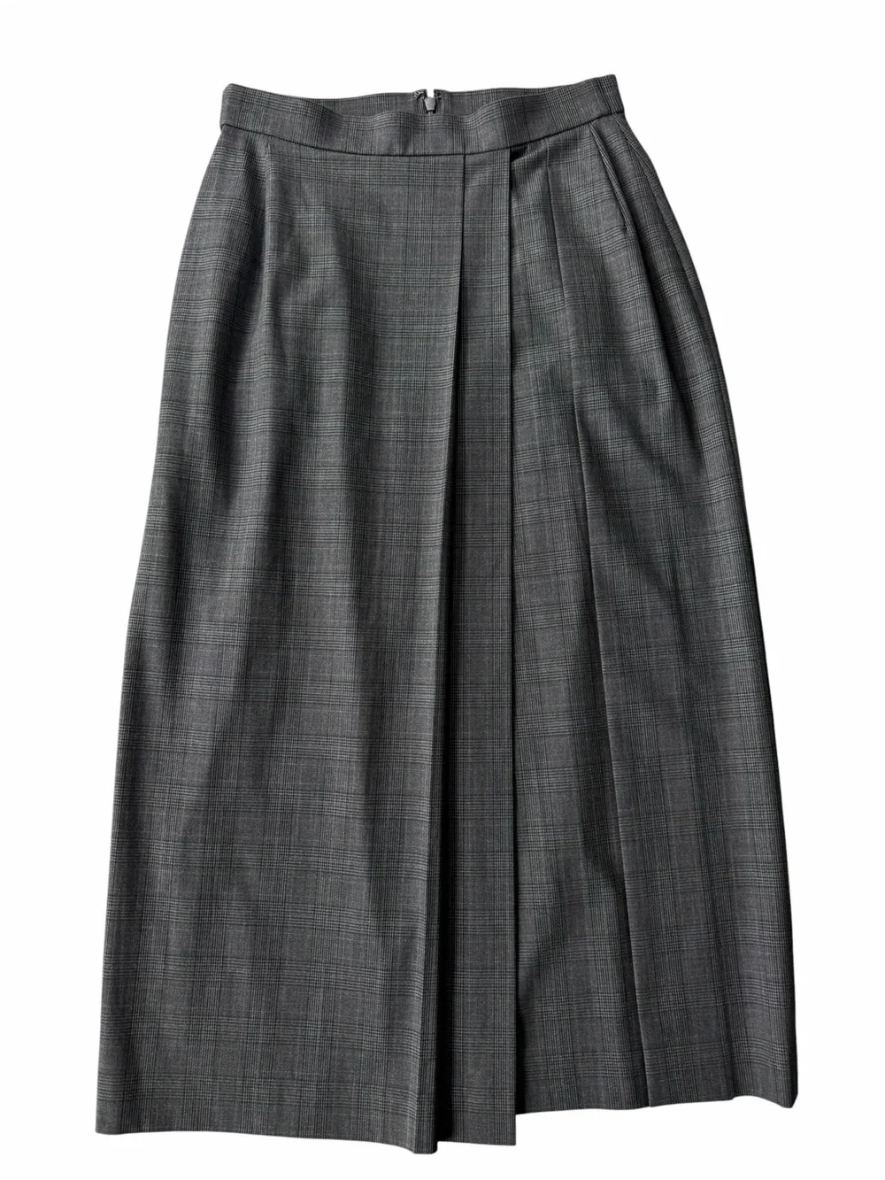 ✅ Uniqlo Gray Pleated Midi Skirt size S waist 26-27 in